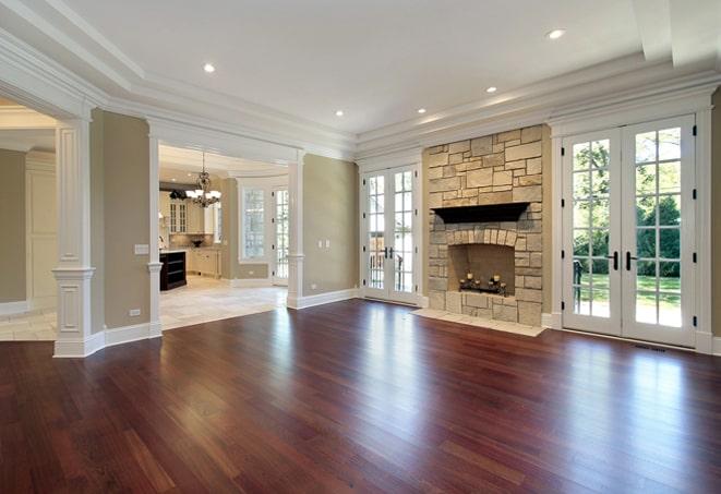 finished maple wood flooring in a modern kitchen